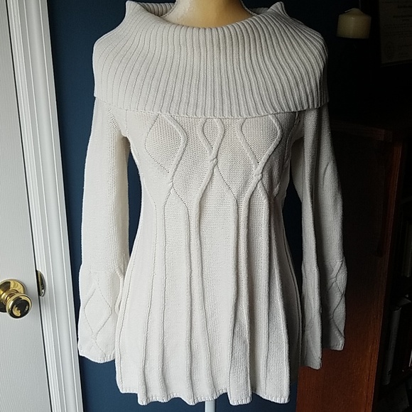 Style & Co. Sweaters - Style & Co. Beige Cowlneck Tunic Sweater